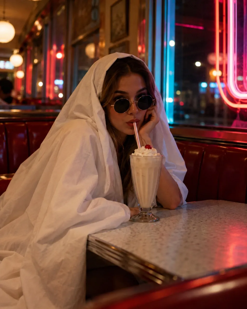 Ghost photoshoot sample: Diner booth