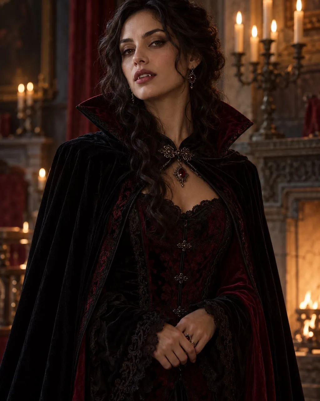 Halloween photoshoot sample: Candlelit vampire