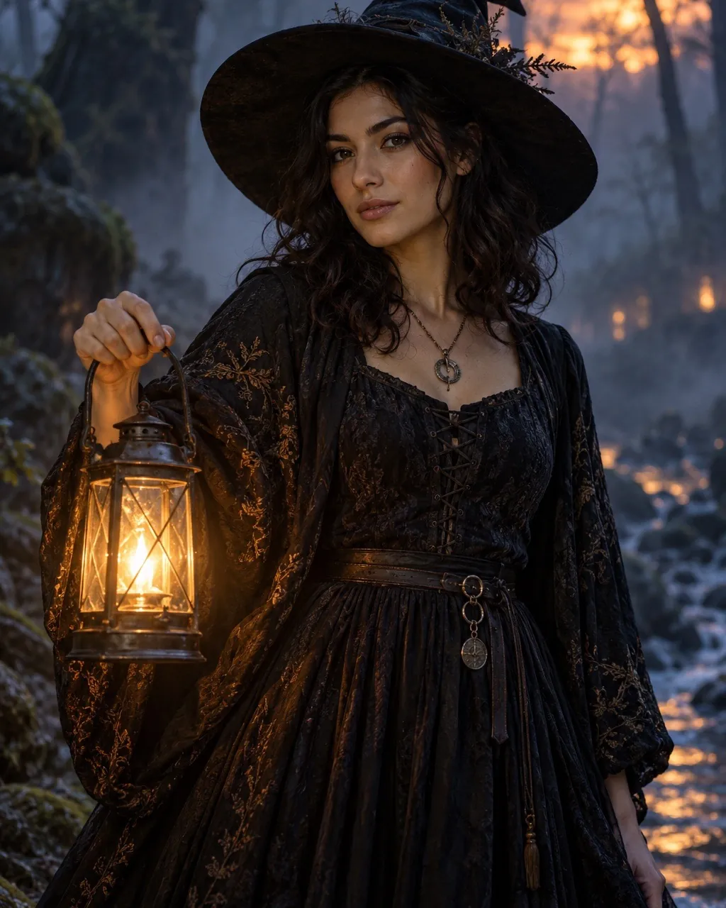 Halloween photoshoot sample: Witch at dusk