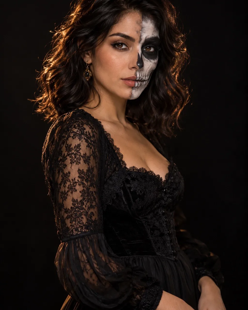 Halloween photoshoot sample: Skeleton glam