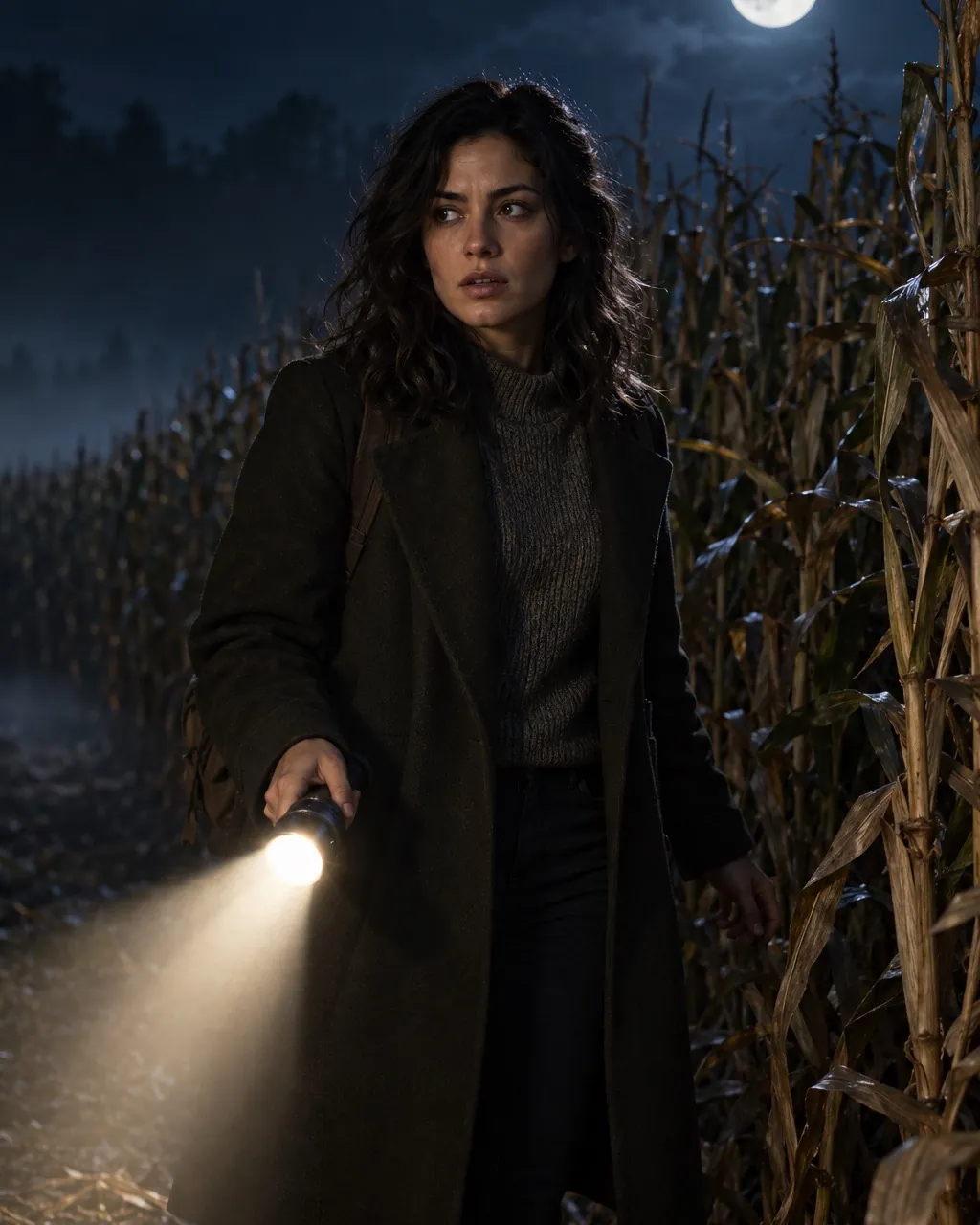 Halloween photoshoot sample: Cornfield night