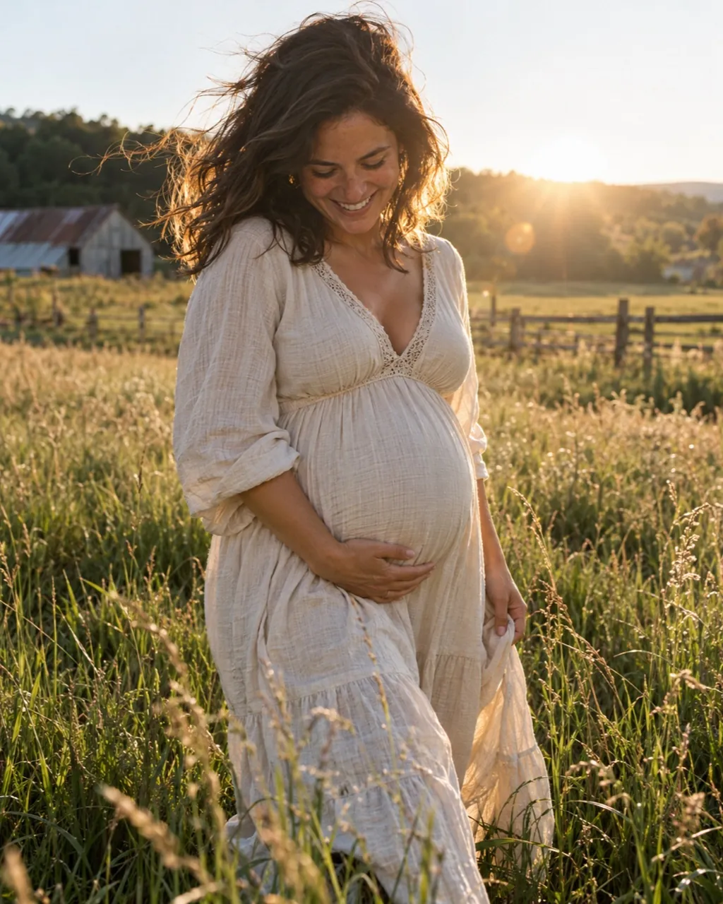 Maternity photoshoot sample: Meadow walk