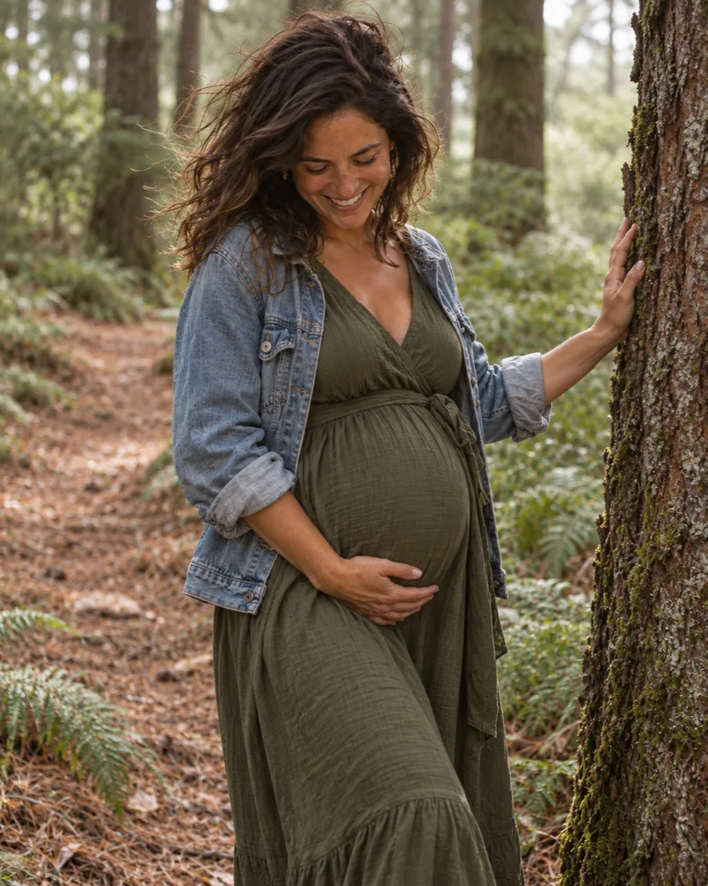 Maternity photoshoot sample: Forest trail